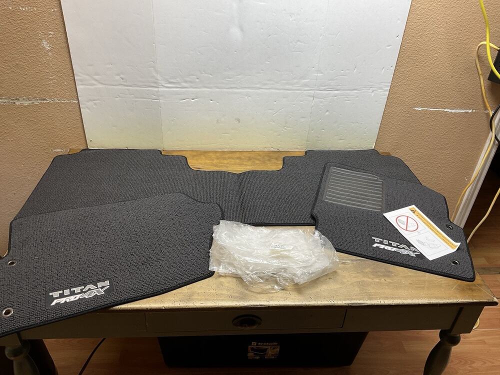 New 2016-2024 OEM Nissan TITAN PRO-4X - Crew Cab Carpet Floor Mats # 999E2-W4001